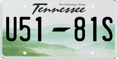 TN license plate U5181S
