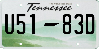 TN license plate U5183D