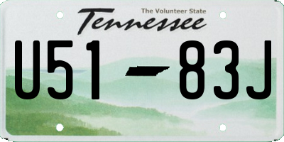 TN license plate U5183J