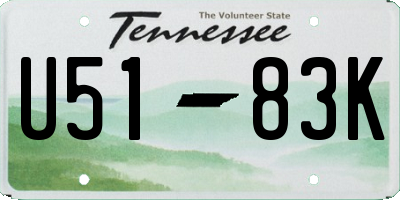 TN license plate U5183K