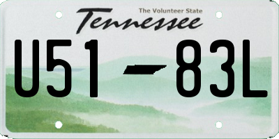 TN license plate U5183L