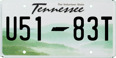 TN license plate U5183T
