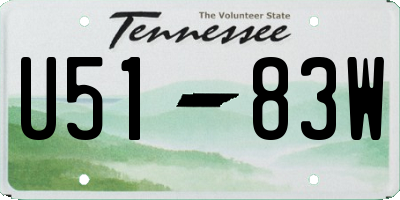 TN license plate U5183W