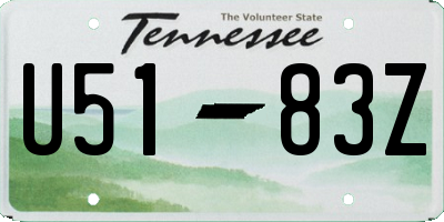 TN license plate U5183Z