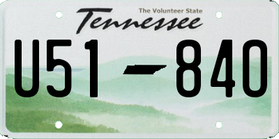 TN license plate U5184O