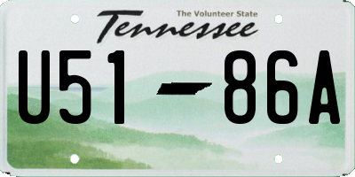 TN license plate U5186A