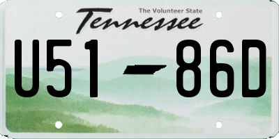 TN license plate U5186D
