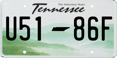 TN license plate U5186F