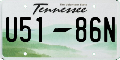 TN license plate U5186N