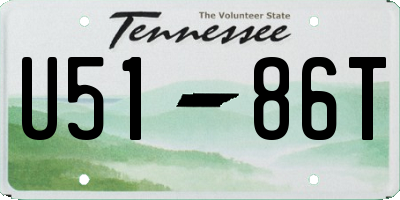 TN license plate U5186T