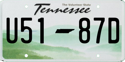 TN license plate U5187D