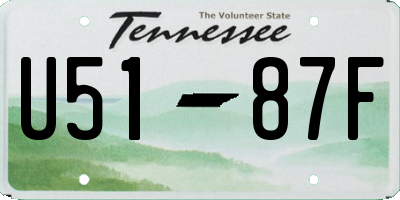 TN license plate U5187F