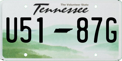 TN license plate U5187G