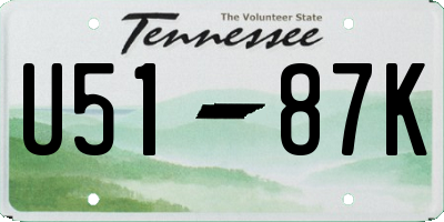 TN license plate U5187K