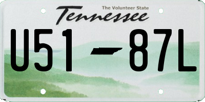 TN license plate U5187L