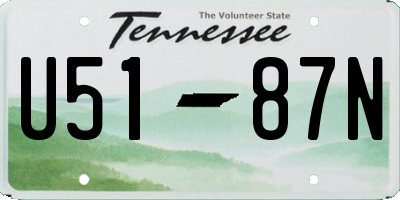 TN license plate U5187N