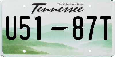 TN license plate U5187T