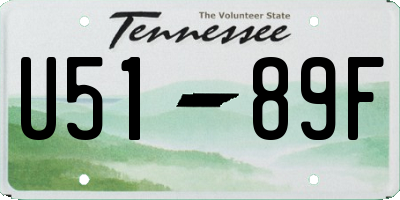 TN license plate U5189F