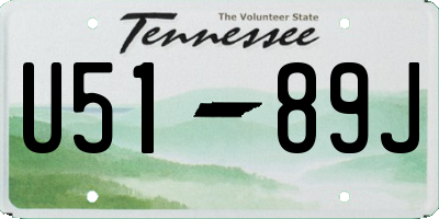 TN license plate U5189J