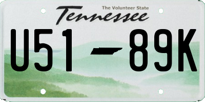 TN license plate U5189K