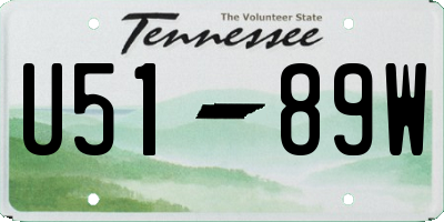 TN license plate U5189W