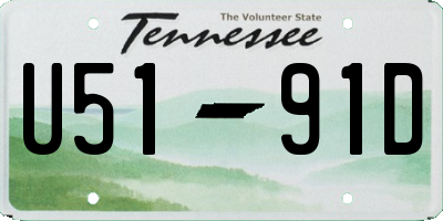 TN license plate U5191D