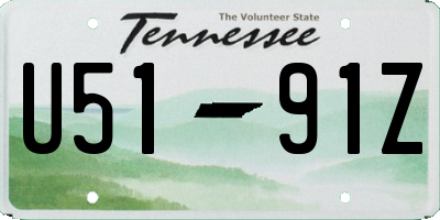 TN license plate U5191Z
