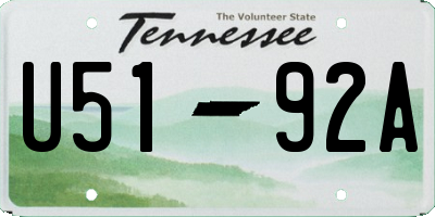 TN license plate U5192A