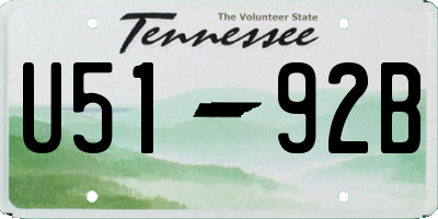 TN license plate U5192B