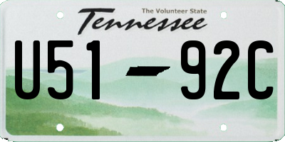 TN license plate U5192C