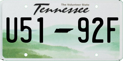 TN license plate U5192F