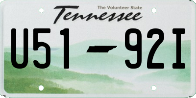 TN license plate U5192I