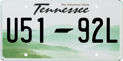 TN license plate U5192L