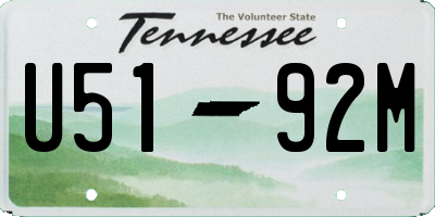 TN license plate U5192M