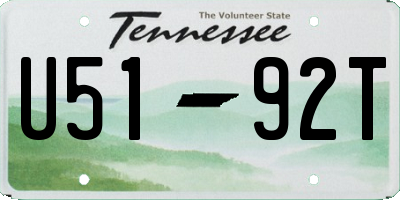 TN license plate U5192T