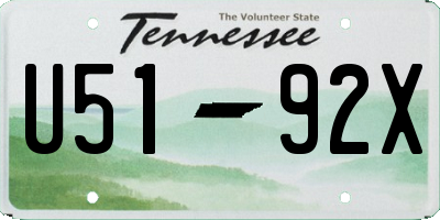 TN license plate U5192X