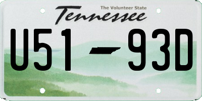TN license plate U5193D