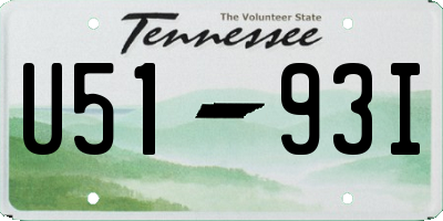 TN license plate U5193I
