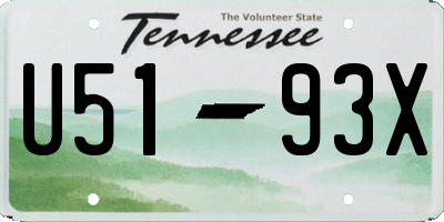 TN license plate U5193X