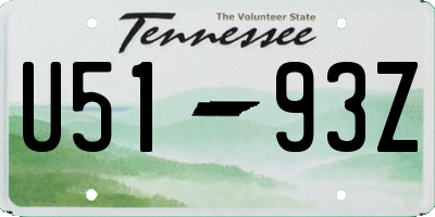 TN license plate U5193Z