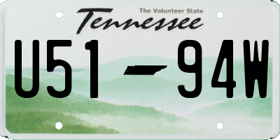 TN license plate U5194W