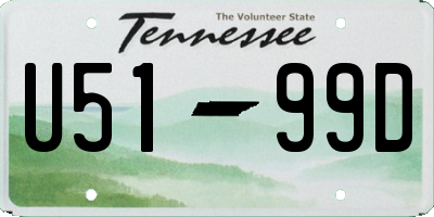 TN license plate U5199D