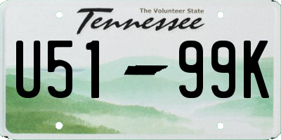 TN license plate U5199K