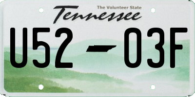 TN license plate U5203F