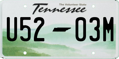 TN license plate U5203M