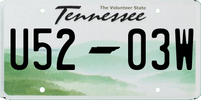 TN license plate U5203W