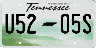 TN license plate U5205S