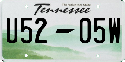 TN license plate U5205W