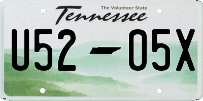 TN license plate U5205X