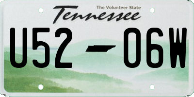 TN license plate U5206W
